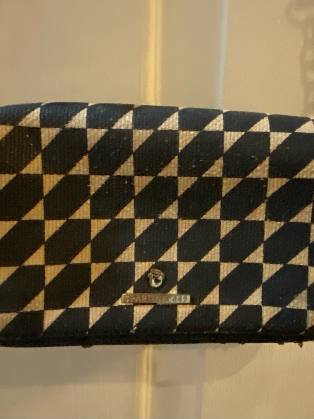 Spartina 449 Black and Cream Checkered Wallet